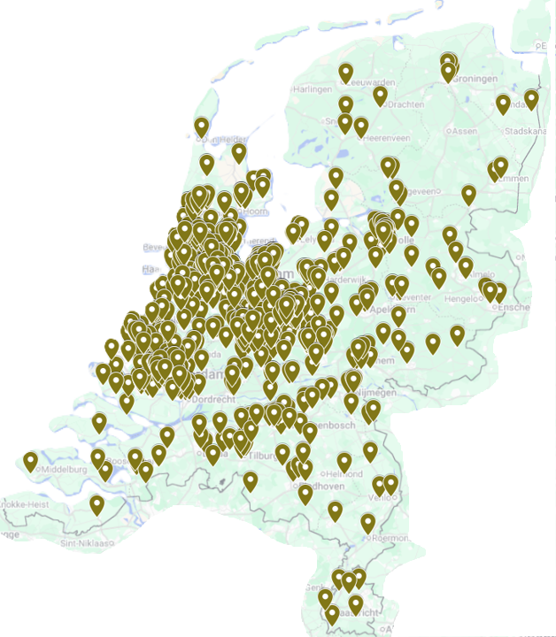 Landelijke dekking van respondenten in Nederland